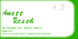 anett resch business card